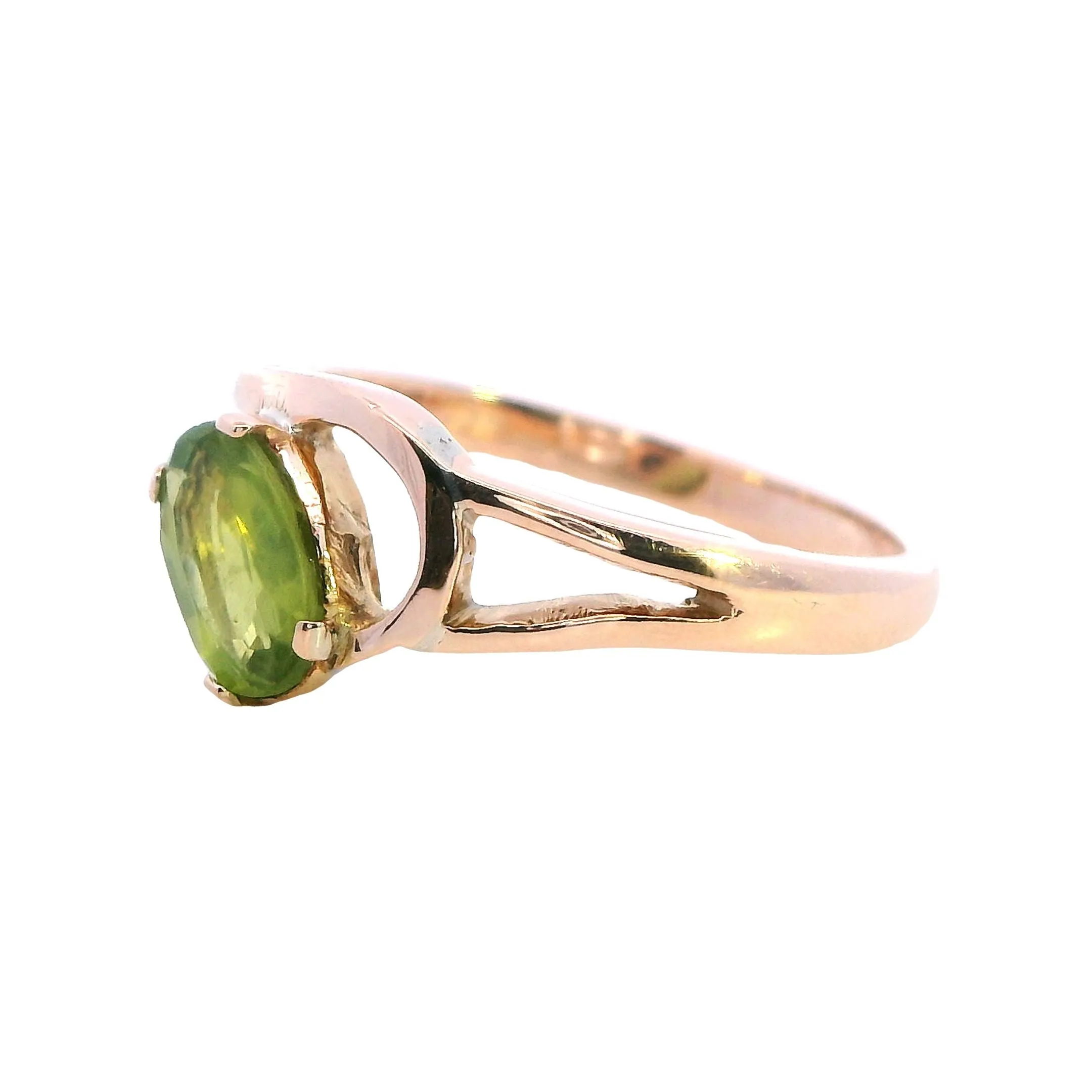 Delicate 9ct Rose Gold Peridot Ring - Subtle Elegance and Charm