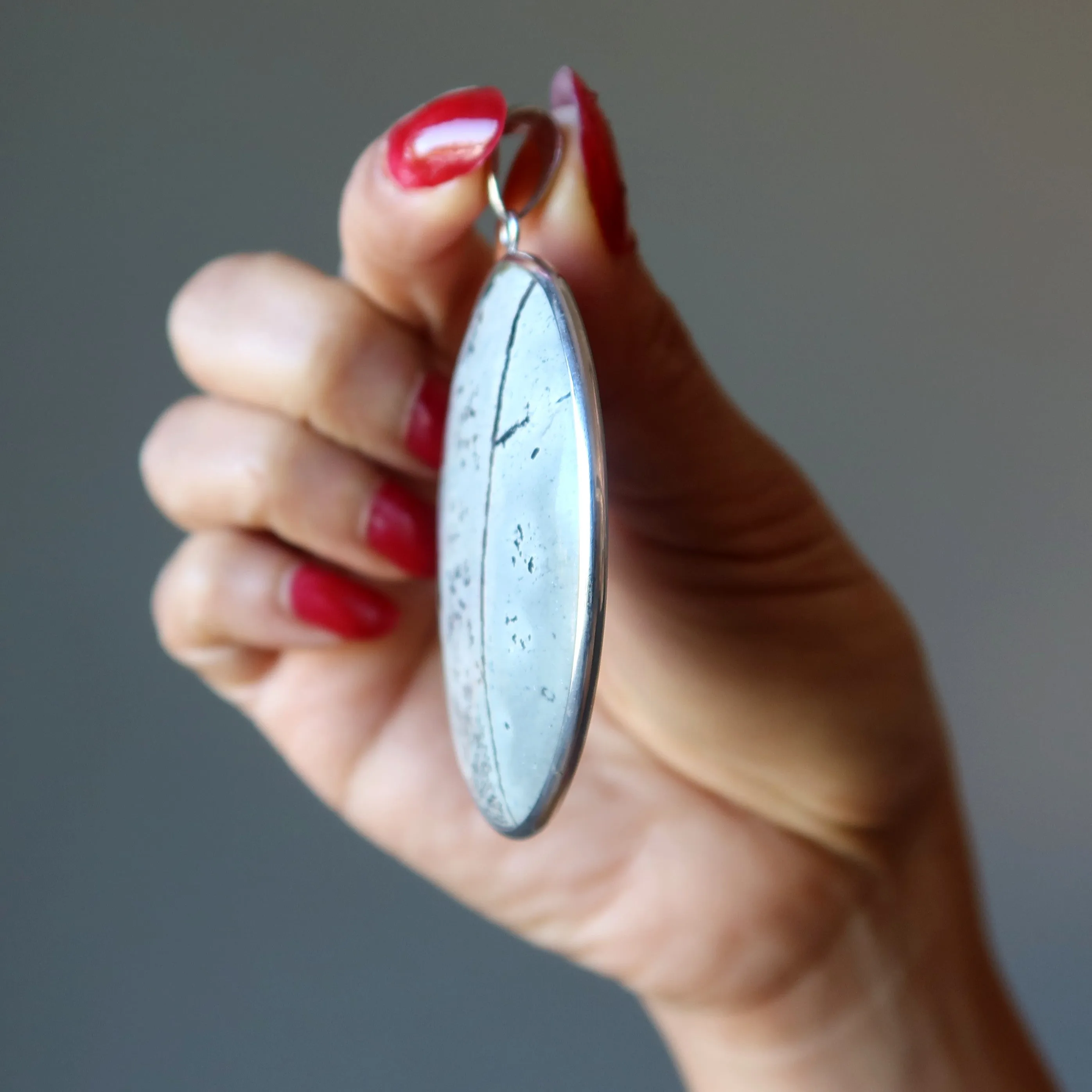 Dendritic Jasper Pendant Nature is Perfect Round Picture Stone