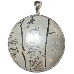 Dendritic Jasper Pendant Nature is Perfect Round Picture Stone