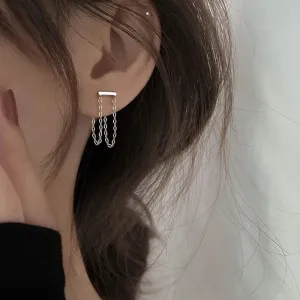 Double Chain Tassel Simplicity Fashion New Arrival Trendy Earring