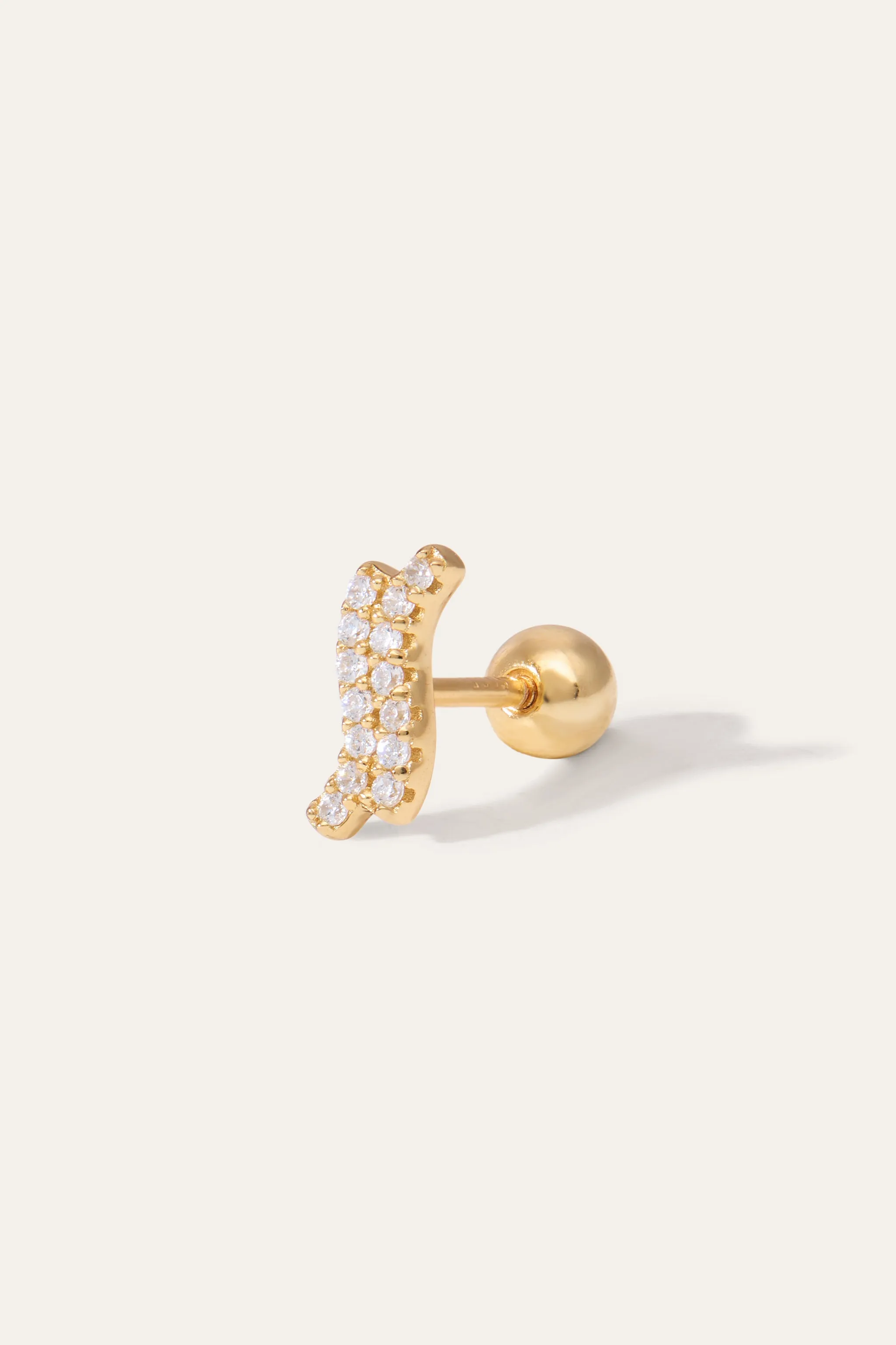 Double Kyma Gold Vermeil Stud Earring (ball screw)