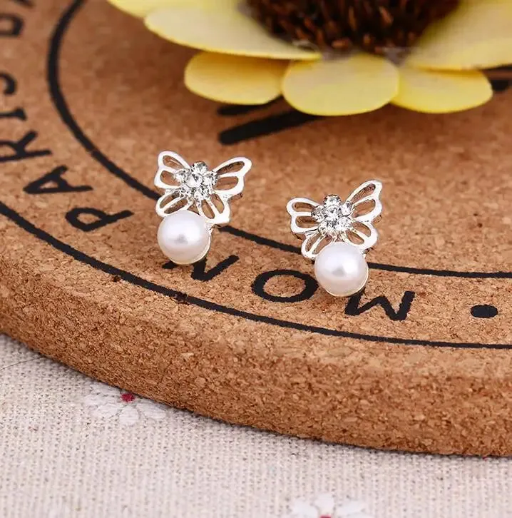 Earrings For Women Pearl Cute Fashion Girls Animal Jewelry Trend Rabbit Flower Heart Fruit Cherry Butterfly