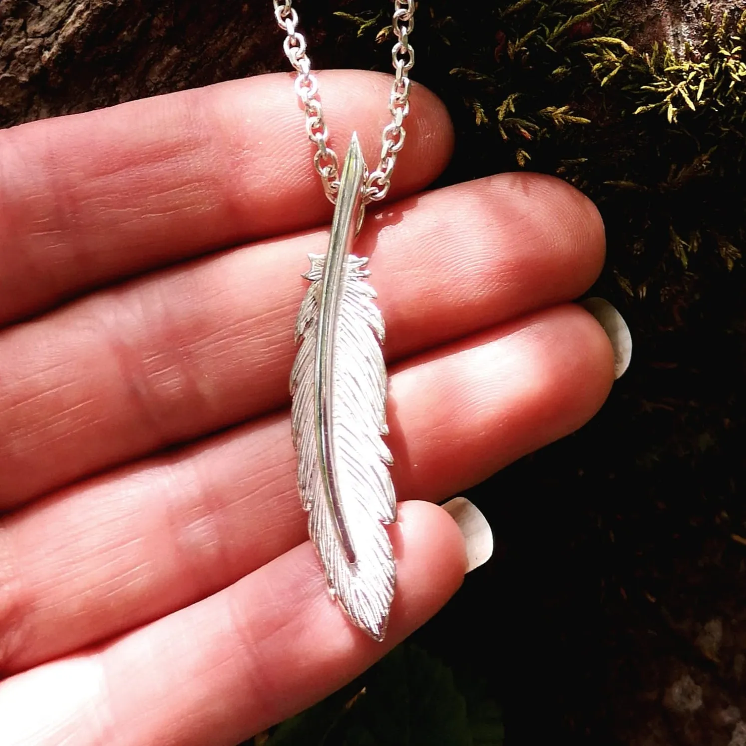 Earth Angel Feather Pendant