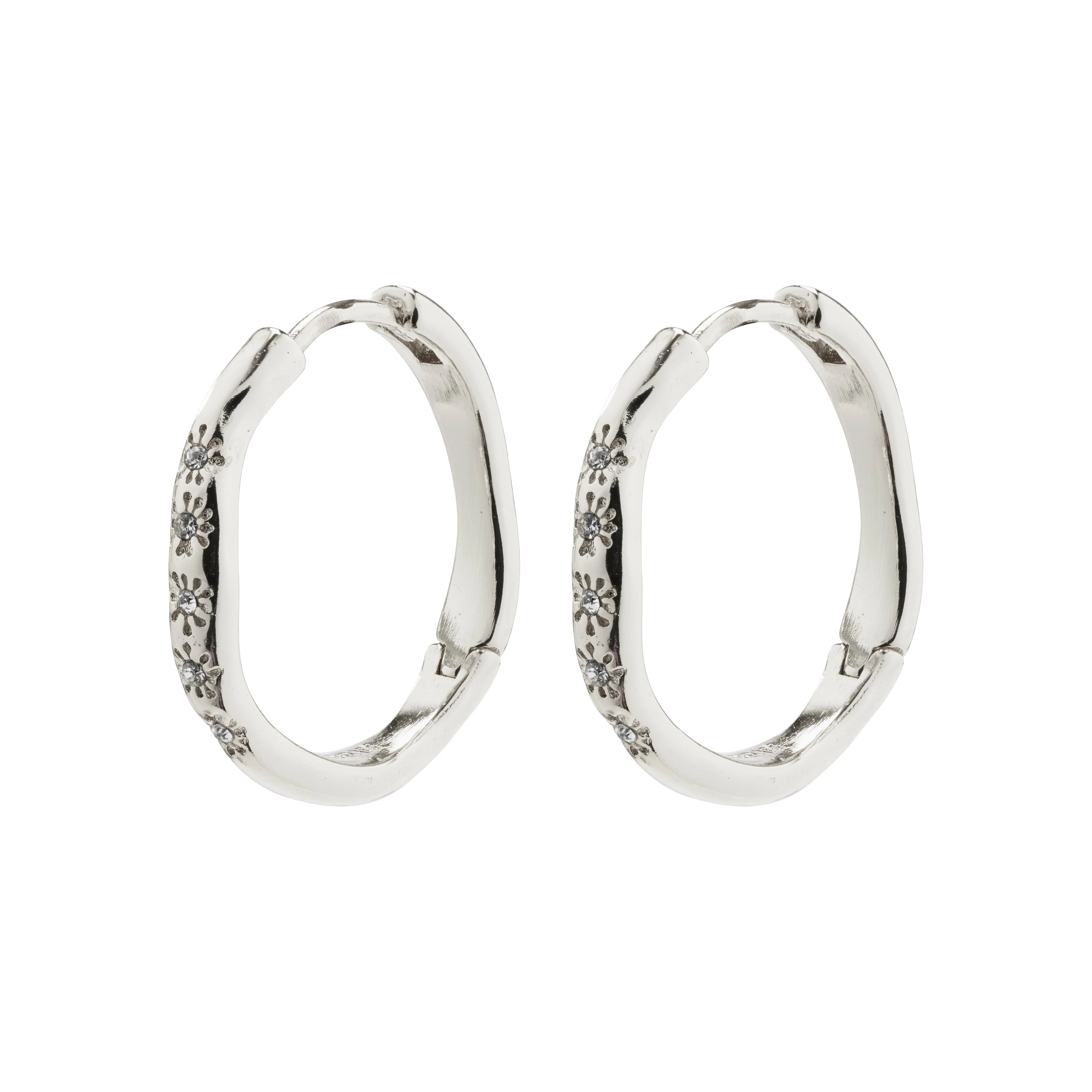 EDURNE crystal hoop earrings silver-plated