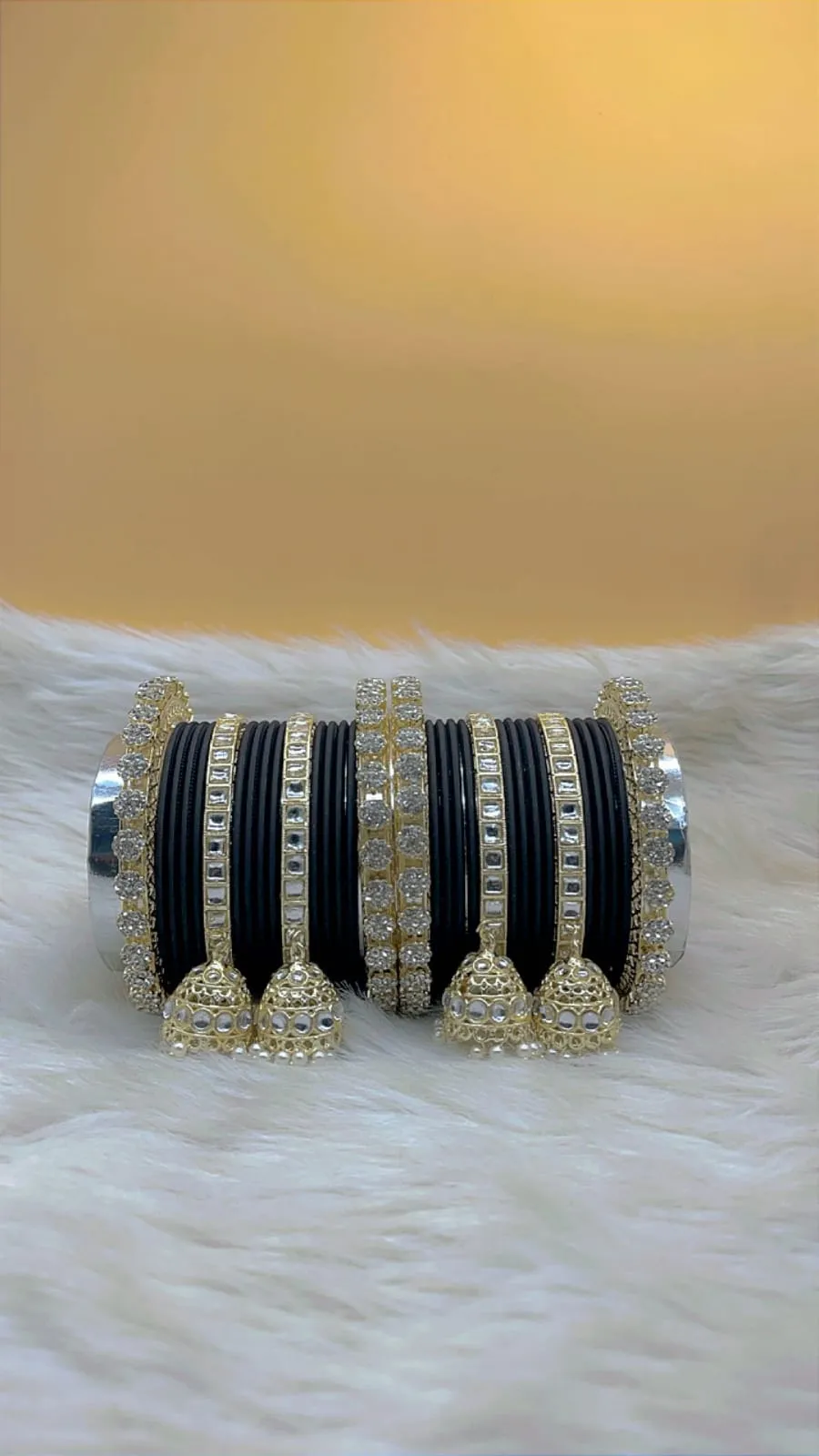 Elegant Modern Minimalist Bangles Jhumka Set Clear Crystal Jewelry