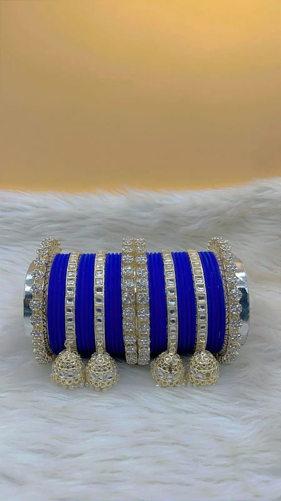 Elegant Modern Minimalist Bangles Jhumka Set Clear Crystal Jewelry