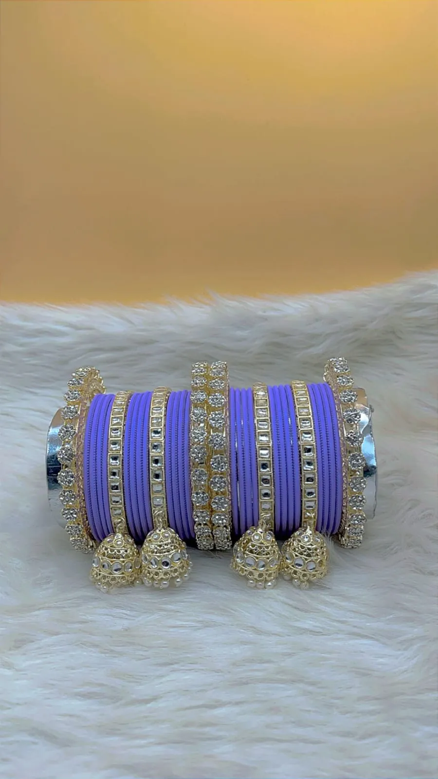 Elegant Modern Minimalist Bangles Jhumka Set Clear Crystal Jewelry