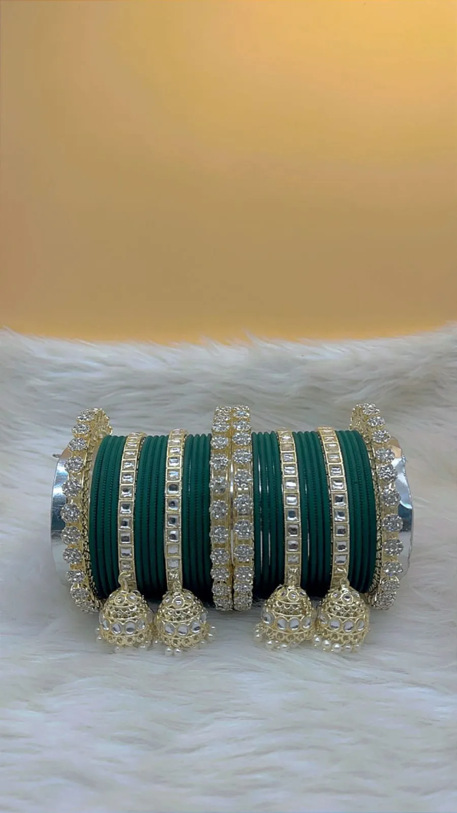 Elegant Modern Minimalist Bangles Jhumka Set Clear Crystal Jewelry