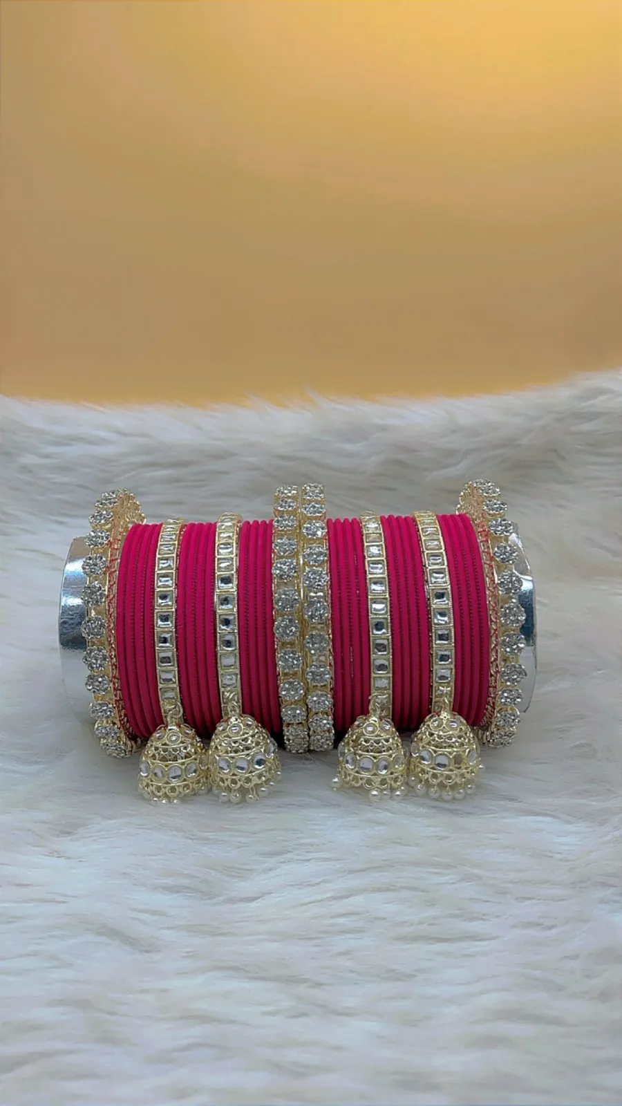 Elegant Modern Minimalist Bangles Jhumka Set Clear Crystal Jewelry