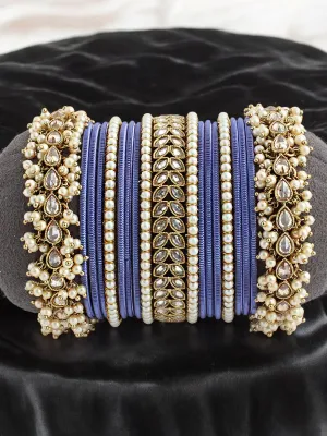 Elegant Pearl Kundan Floral Bridal Bangles Jewelry Set, Floral Pearl Bangles Set, Kundan Bangles Set, Pearl Jewellery Set, Kundan Jewellery Set, Indian Kundan Chura Set, Pakistani Kundan Chura Set