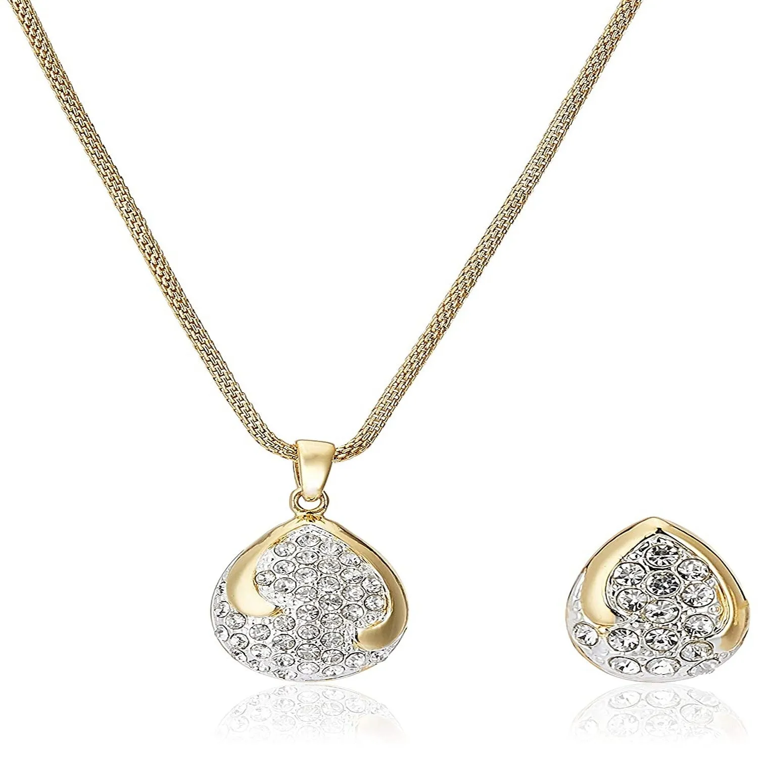 Estele - gold plated dazzling Pendant Set with austrian crystals