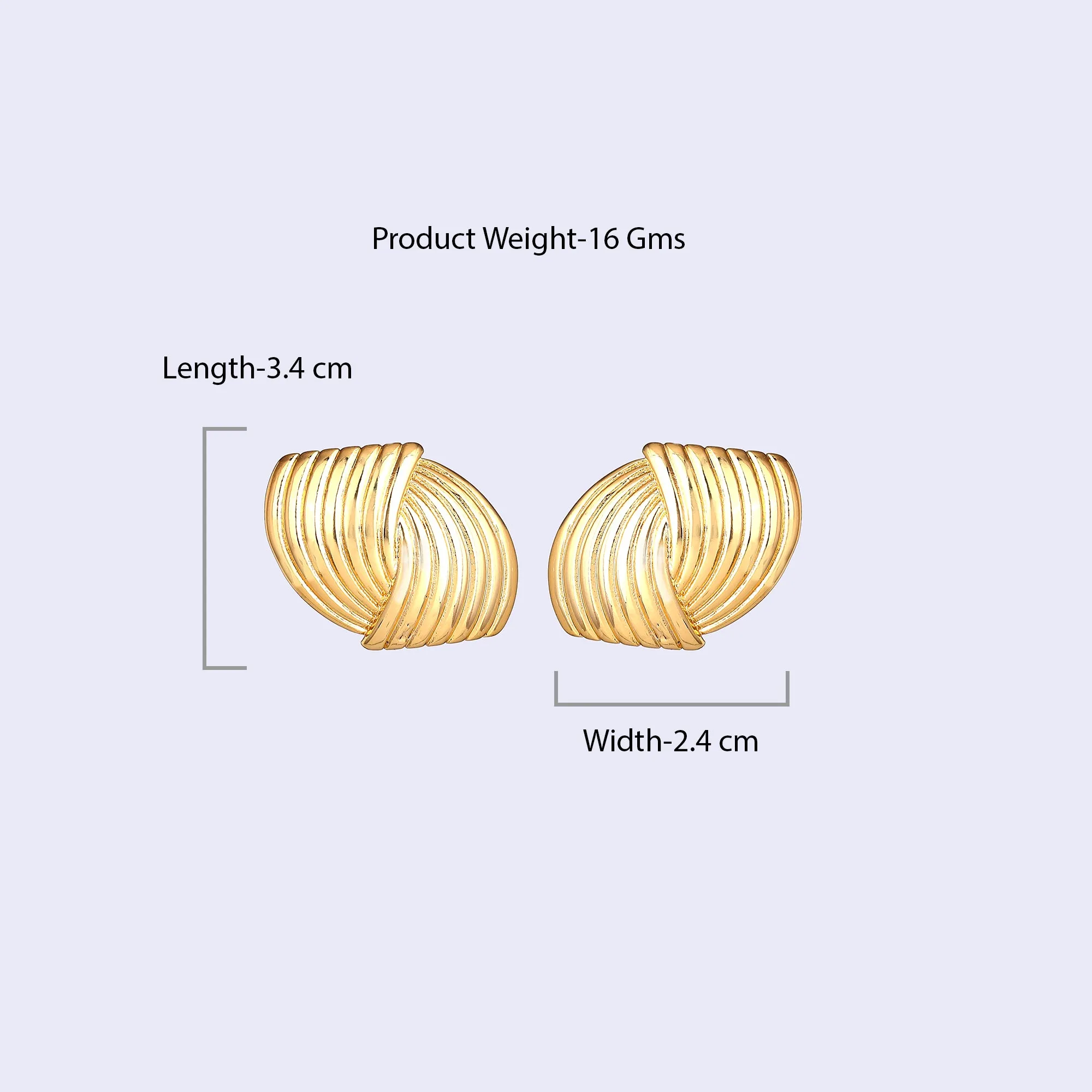 Estele Gold Plated Stylish and Graceful Demifine Stud Earrings for Girls and Women