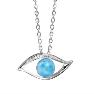 Evil Eye Larimar Pendant