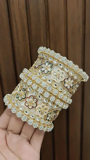 Festive AD Indian Wedding Bridal Bollywood Bangles Set