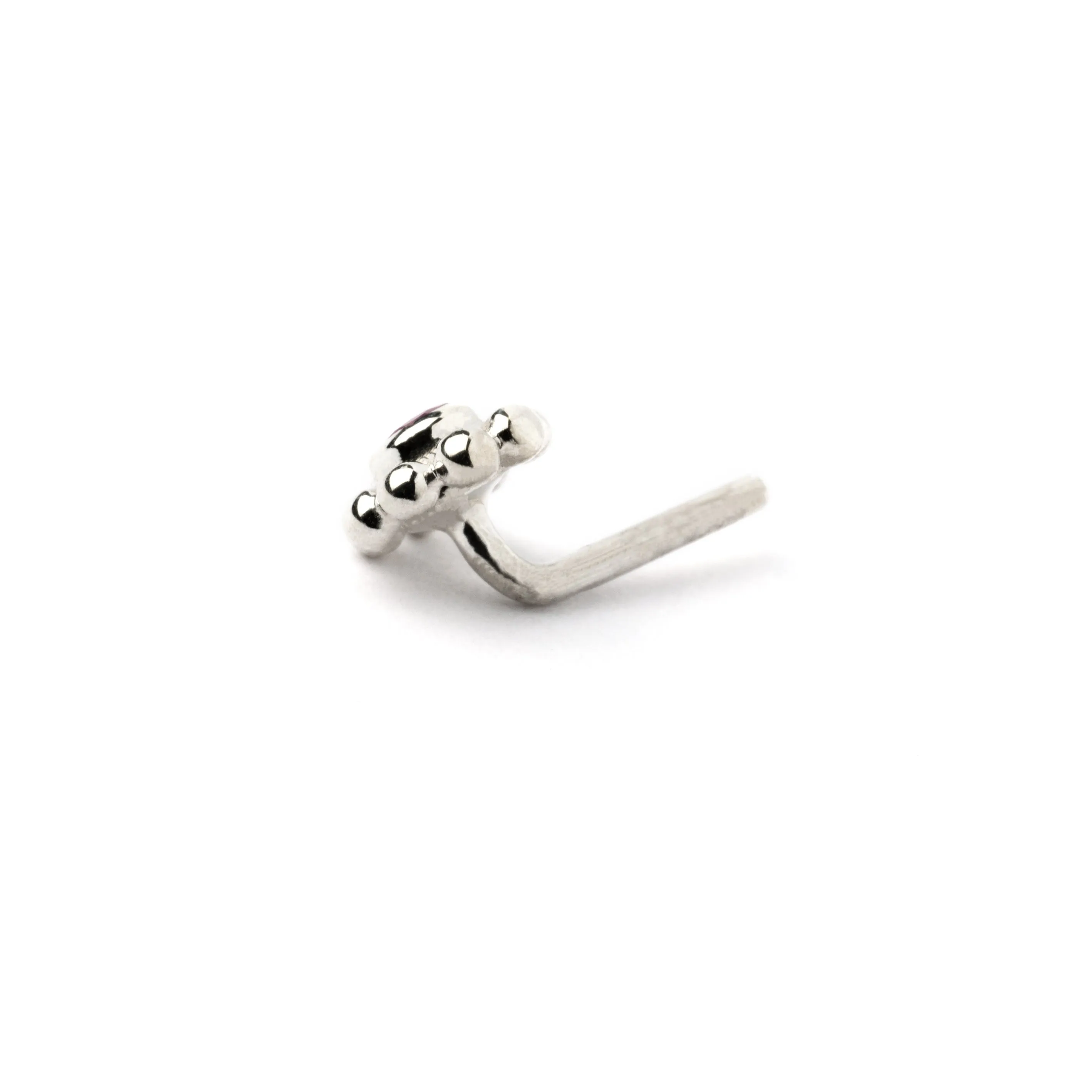 Flower Nose Stud with Black Spinel