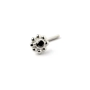 Flower Nose Stud with Black Spinel