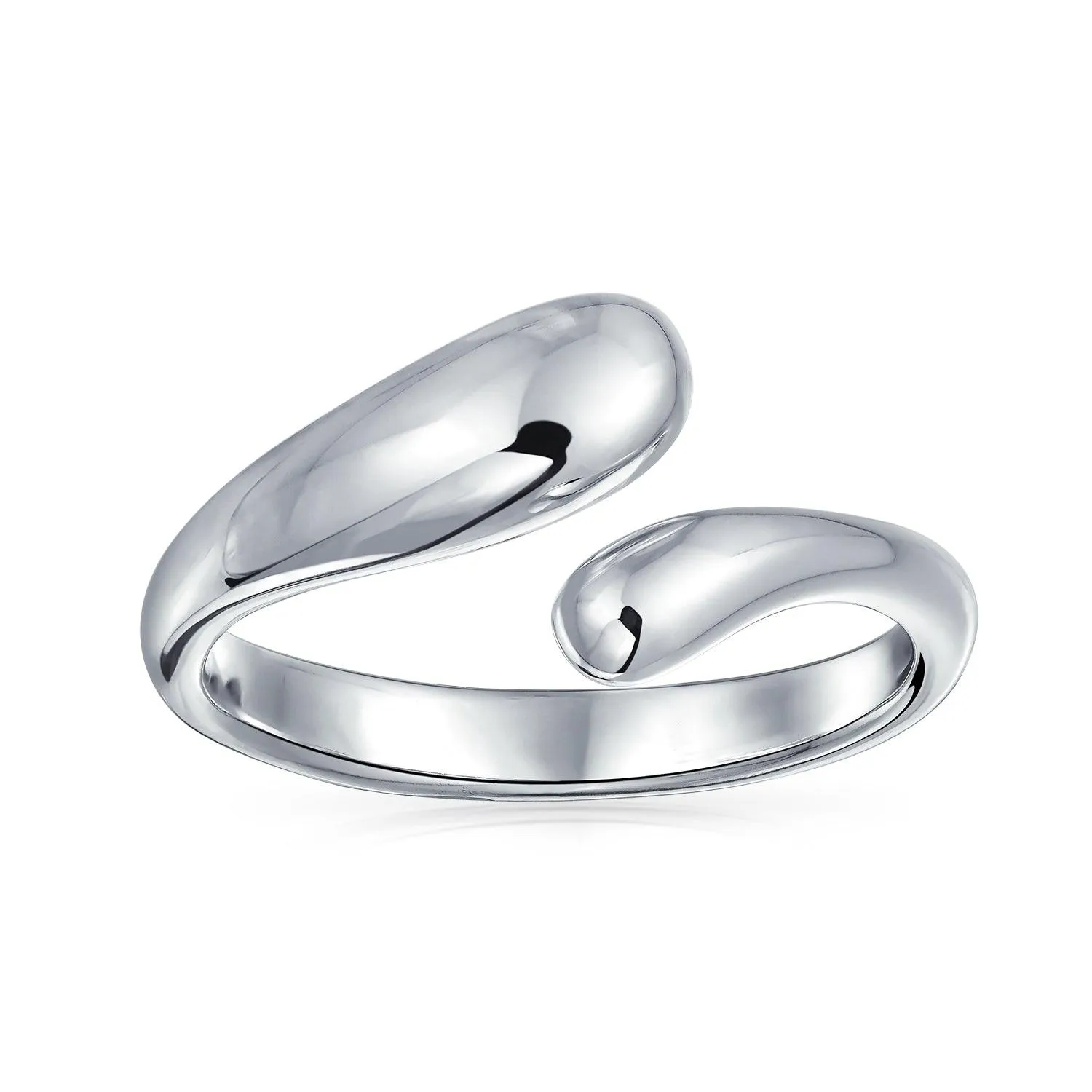 Geometric Teardrop Silver Ring Band Sterling Polished