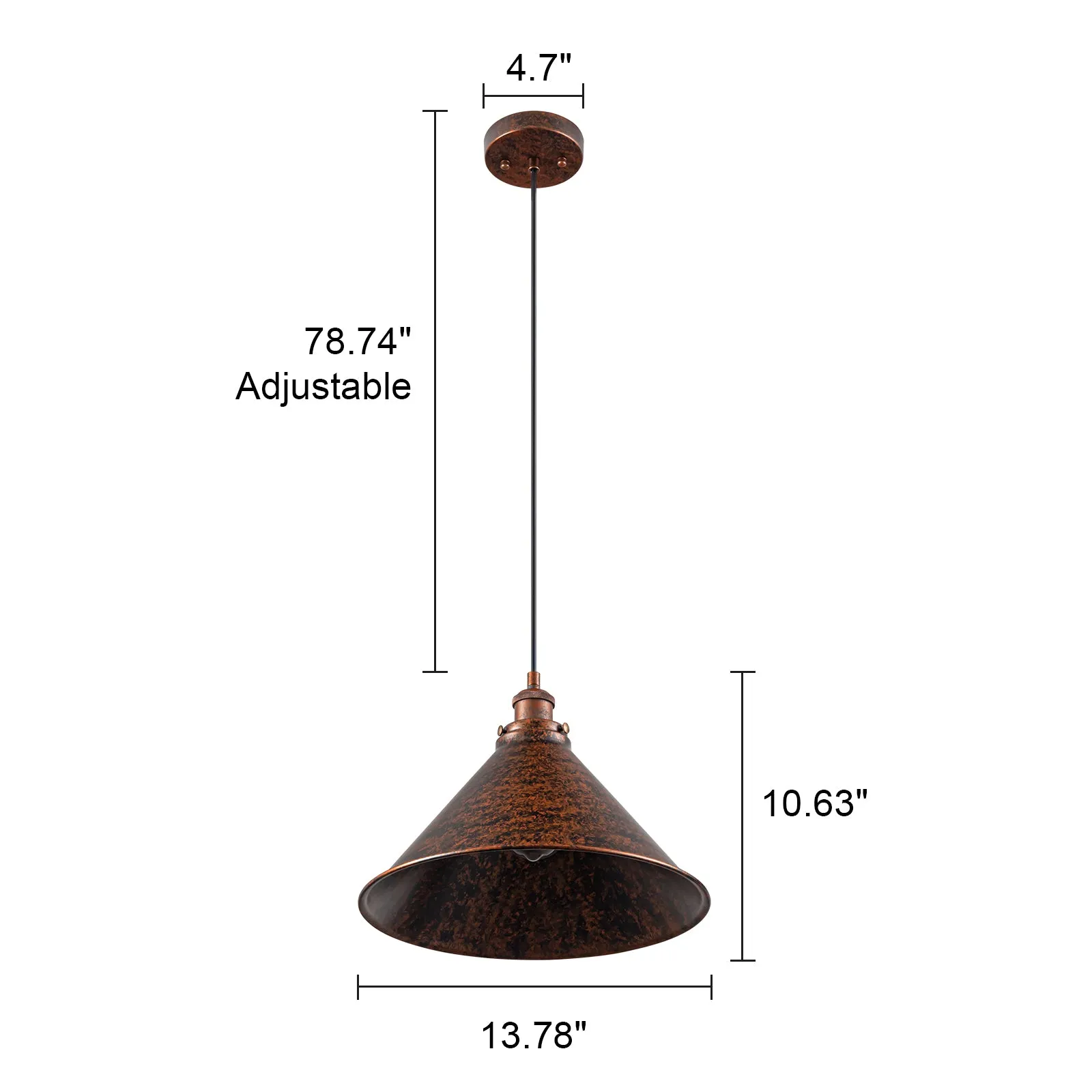 Glowlings 1-Light Industrial 14"Wide Dome Cone Shade Antique Copper Pendant Light Island Light