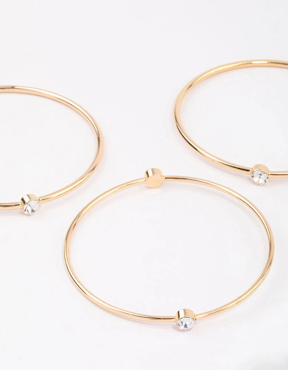 Gold Diamante Stone Bangle Pack