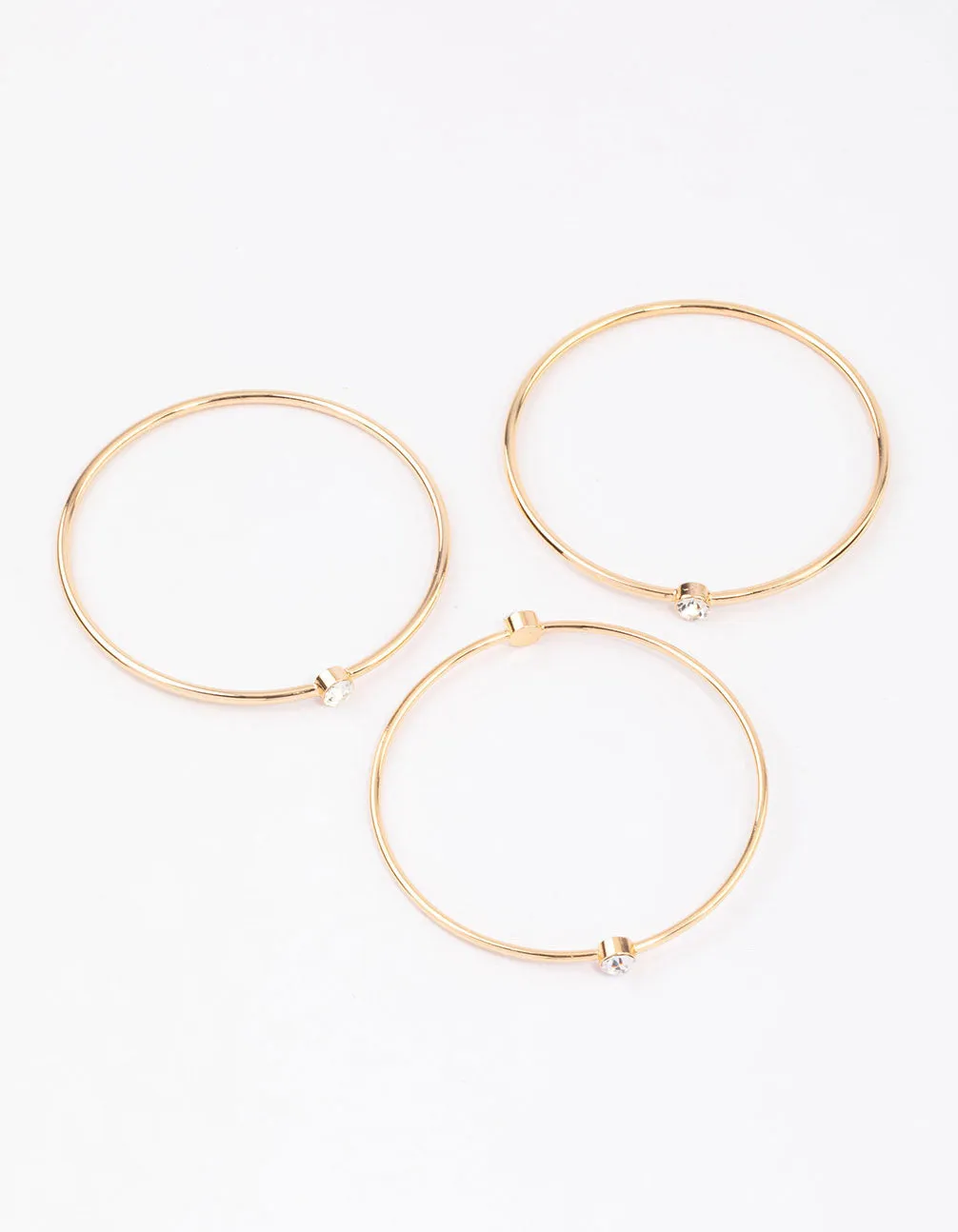 Gold Diamante Stone Bangle Pack