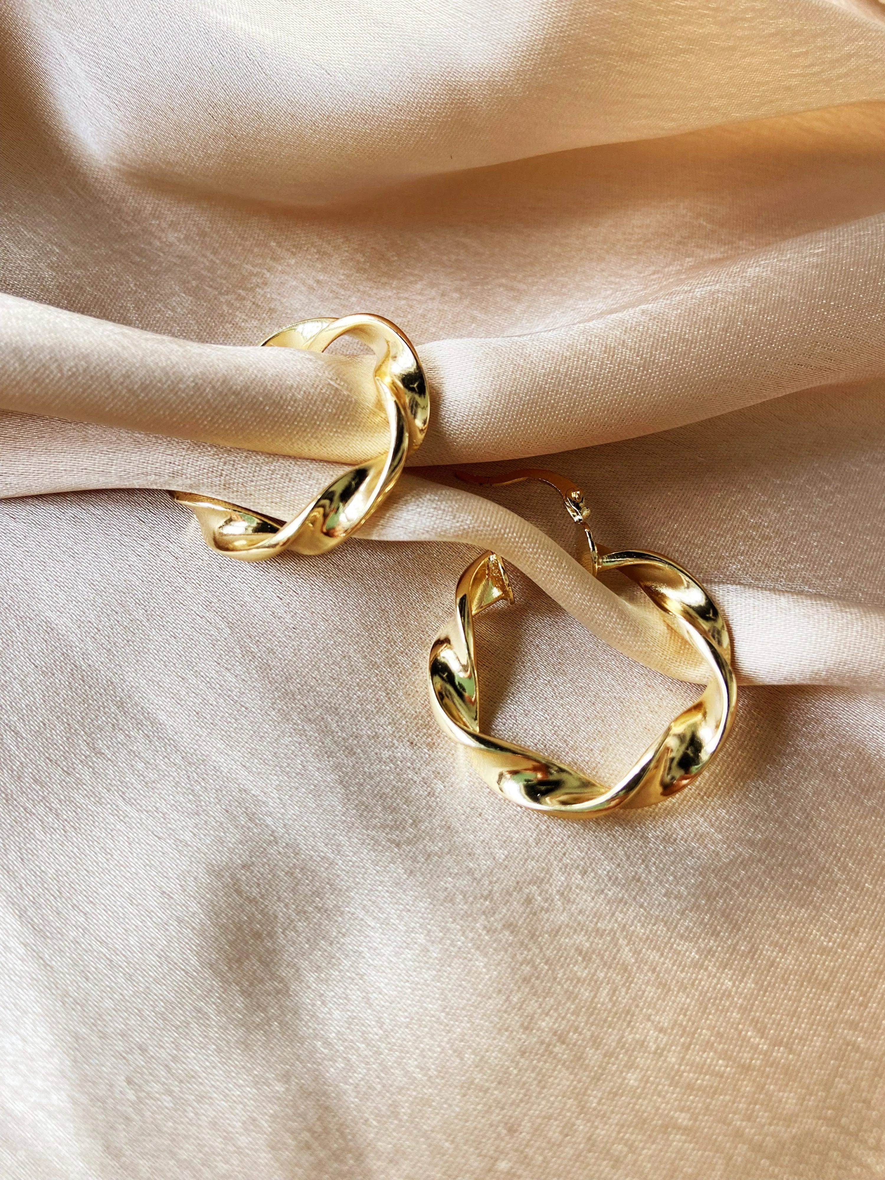 Gold Twisted Hoops