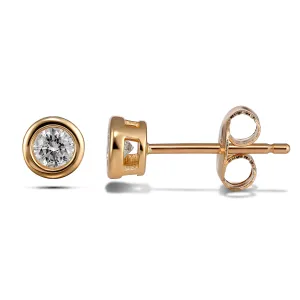 Graceful 18CT Yellow Gold Bezel Set Diamond Earrings