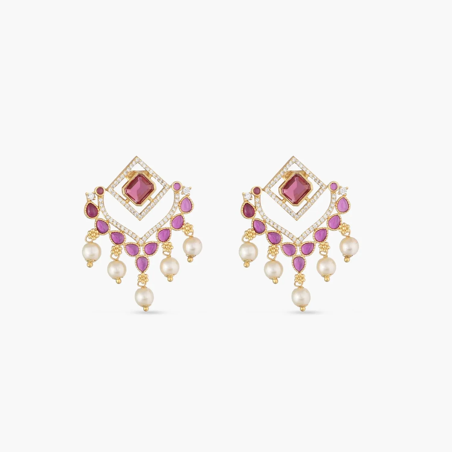 Gunja Nakshatra CZ Drop Earrings