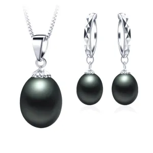 Hot Selling 925 sterling silver jewelry sets 100% real natural freshwater pearl jewelry for women