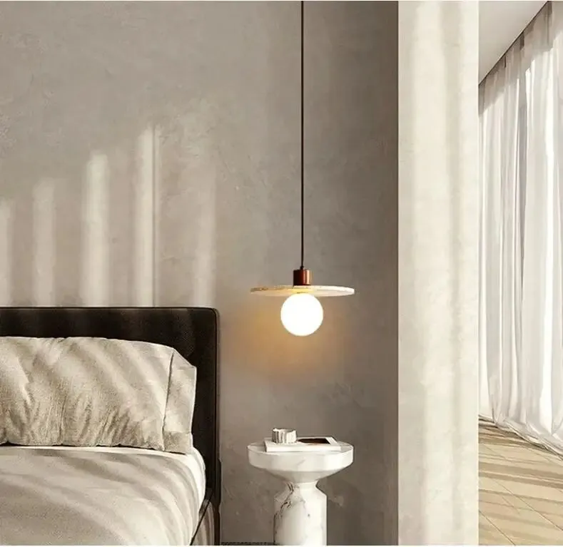 Ikigai Pendant - Japandi style Travertine Pendant | Japanese Retro Lighting