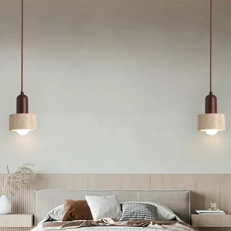 Ikigai Pendant - Japandi style Travertine Pendant | Japanese Retro Lighting