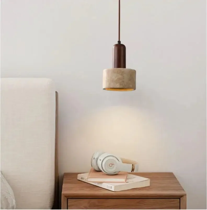 Ikigai Pendant - Japandi style Travertine Pendant | Japanese Retro Lighting