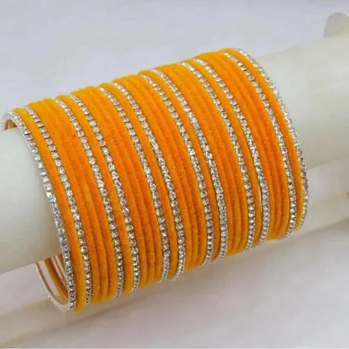 Indian Bangles with Velvet Diamond finish, Indian Bangles, Wedding jewelry, CZ bangles, colorful bangles set 32 bangles, bollywood jewelry