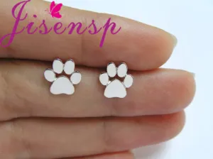 Jisensp New Fashion Cute Paw Print Earrings for Women Cat and Dog Paw Stud Earrings brincos 2017 E124