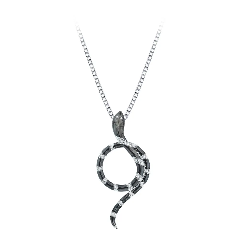 KATARINA Diamond "Snake" Pendant Necklace (1/10 cttw GH, I2-I3)