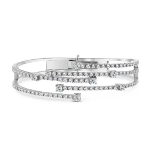 Krisha Diamond Cuff Bangle (2.45 ct Diamonds) in White Gold