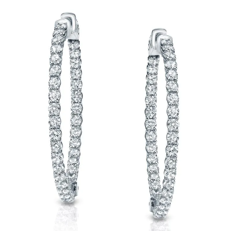 Lab Grown 1/2ctw Diamond Hoop Earrings in 14k Yellow Gold