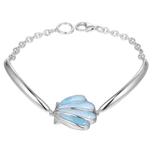 Larimar Oyster Shell Bracelet