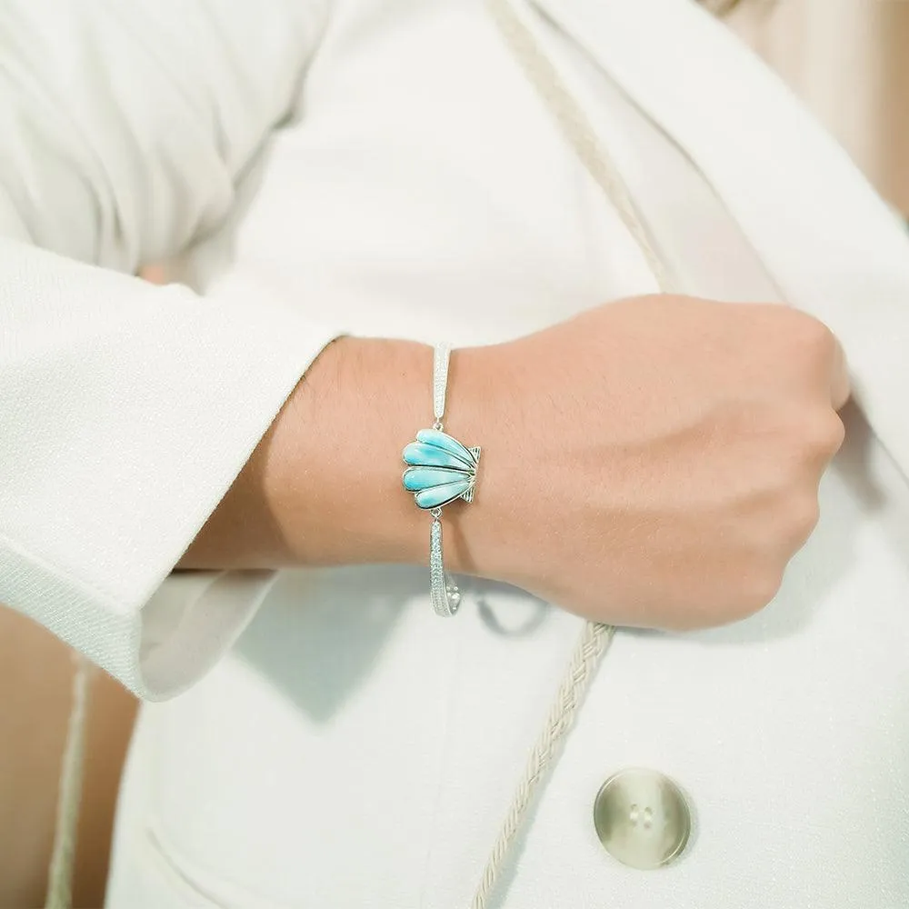 Larimar Oyster Shell Tennis Bracelet