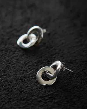 Maslo Linked Earrings, Silver