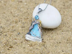 Mermaid with Dolphin Beach Pendant - Only One Piece Created