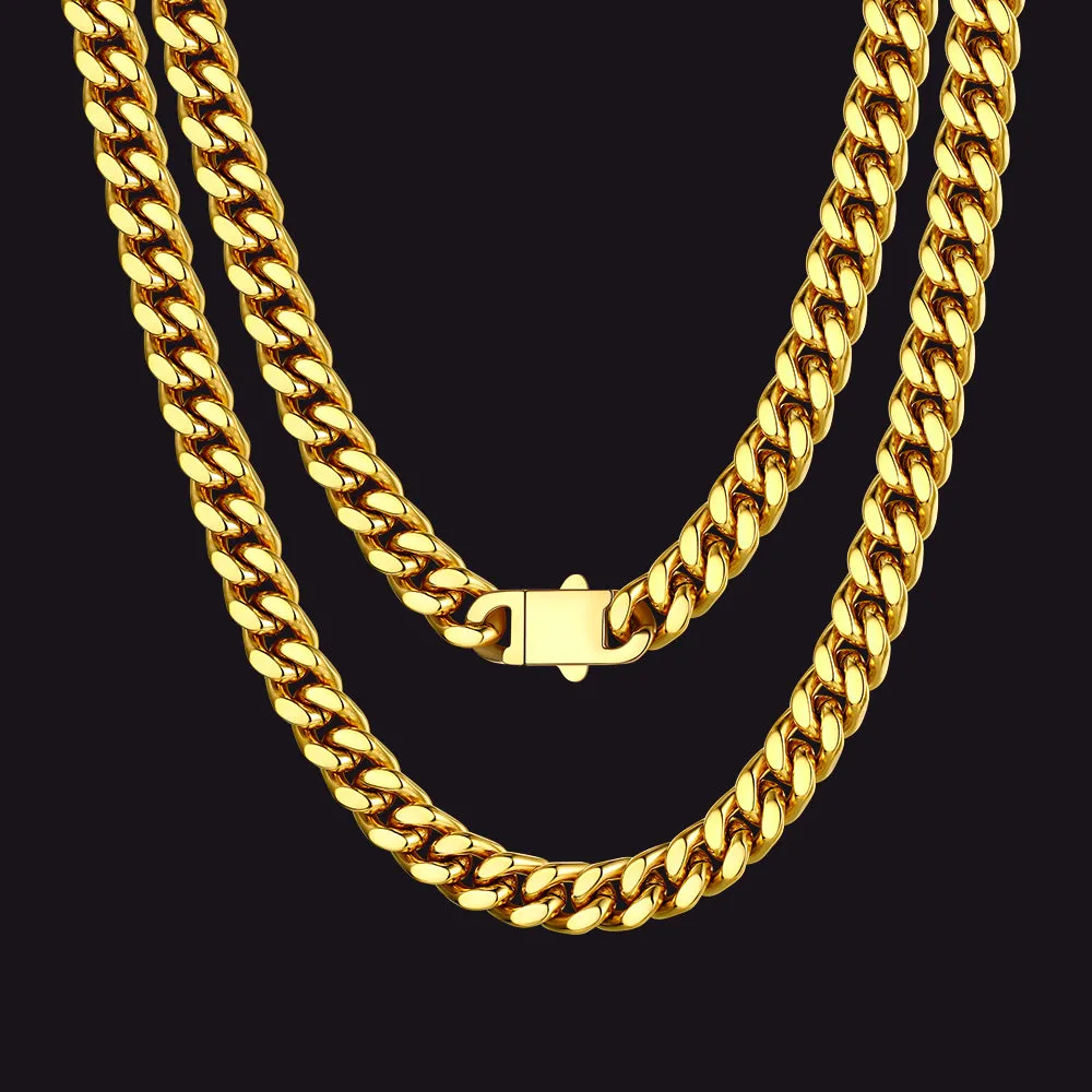 Miami Cuban Link Chain Necklaces 5/7/9/12 MM Chain for Men