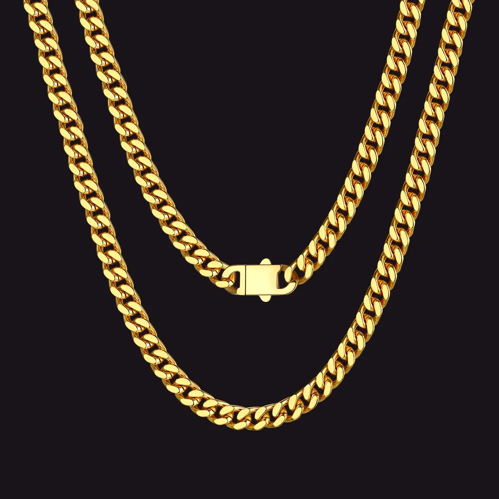 Miami Cuban Link Chain Necklaces 5/7/9/12 MM Chain for Men