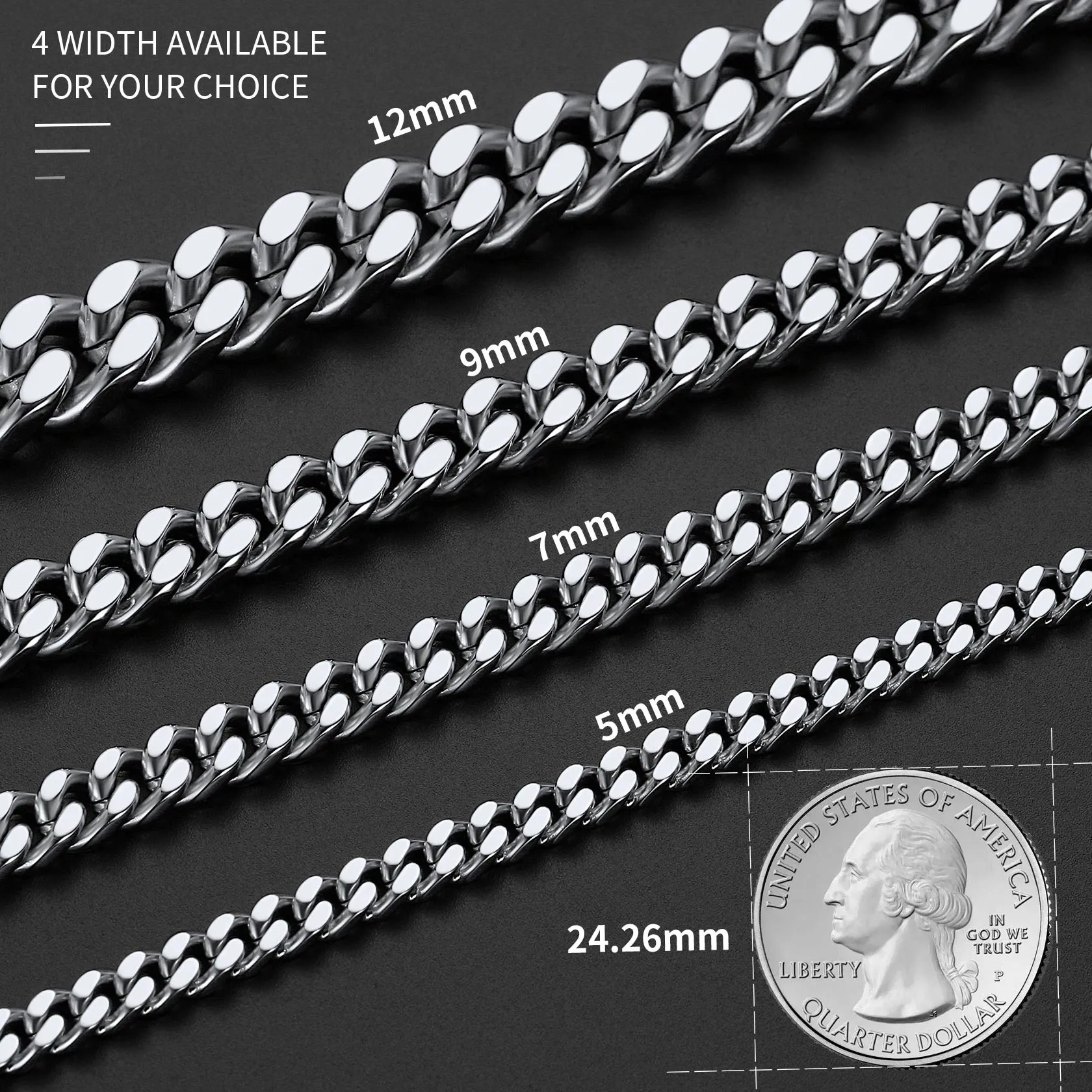 Miami Cuban Link Chain Necklaces 5/7/9/12 MM Chain for Men