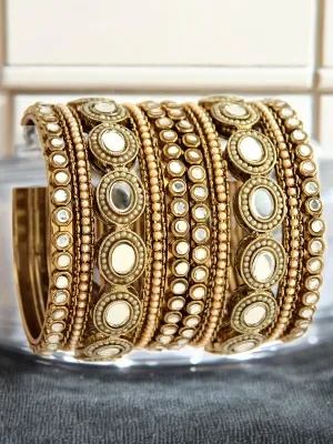 Mirrored Kundan Engagement Chura Bangles Jewellery, Bollywood Bangles Jewellery Set, Celebrity Jewelry, Rajsthani Chura Jewelry, Kundan Chura Jewellery Set, Kundan Bangles Set, Pearl Chura