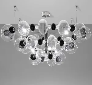 Modern Italian ceiling light with coloured glass spheres in 5 colours