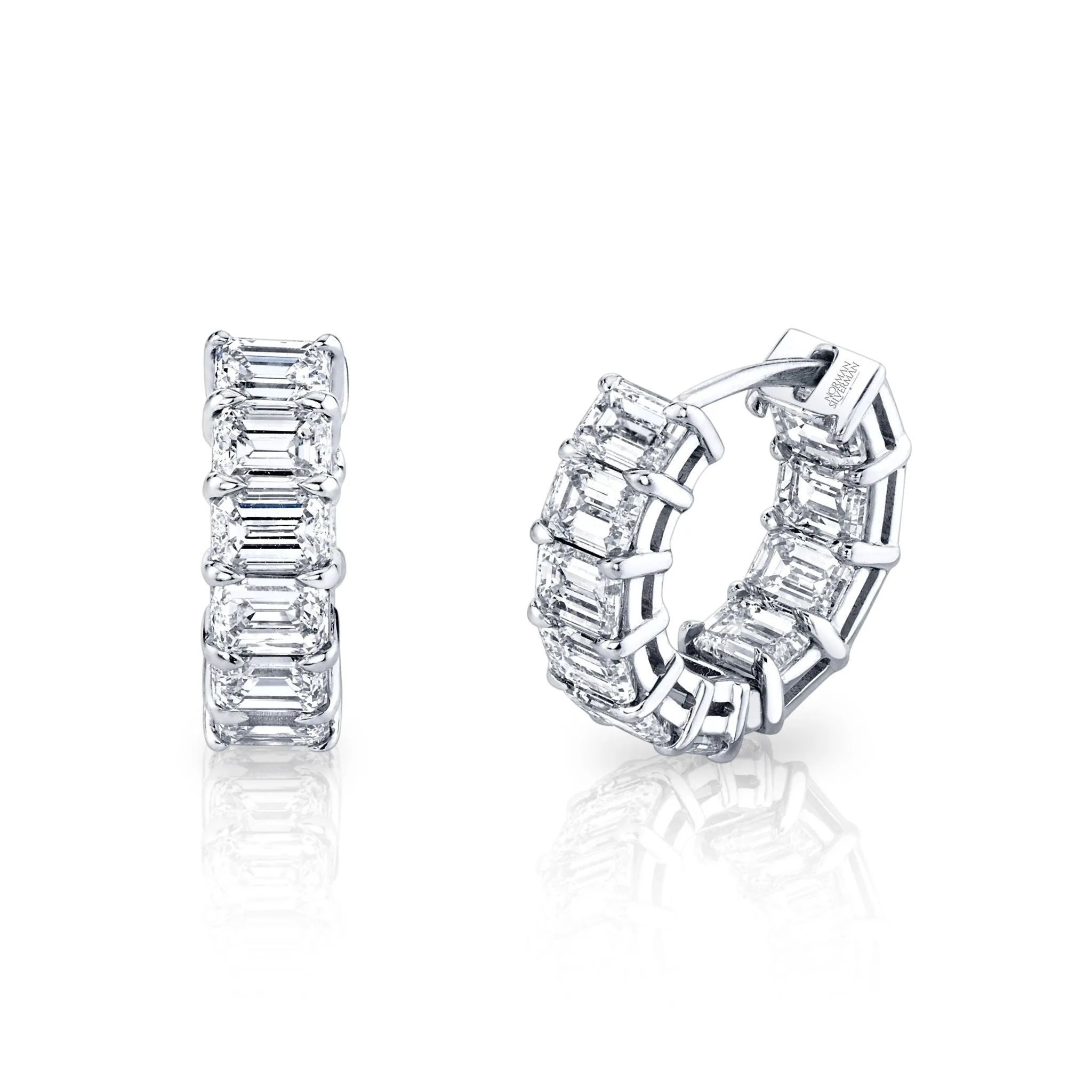 Norman Silverman Signature Diamond Huggies in White Gold