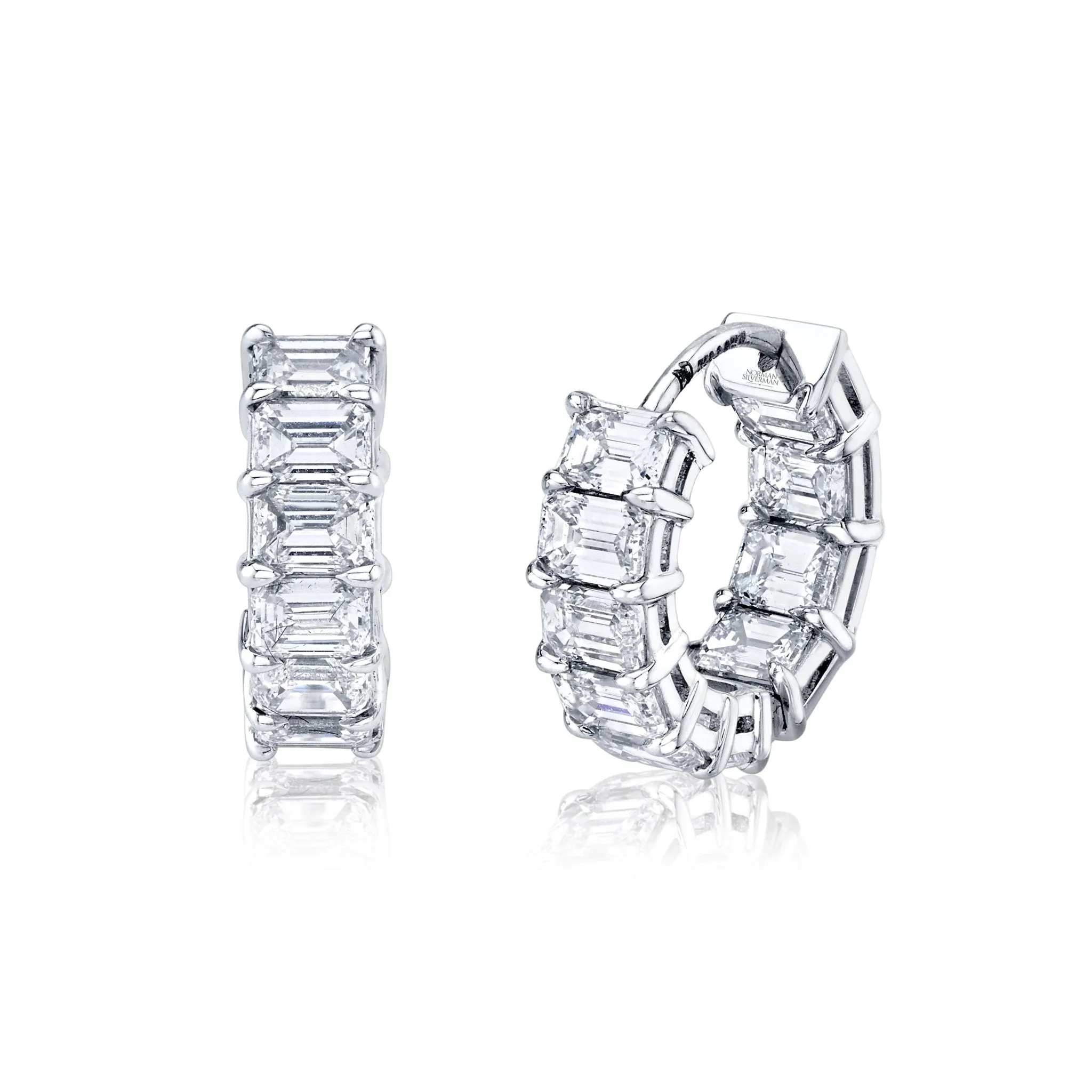 Norman Silverman Signature Diamond Huggies in White Gold