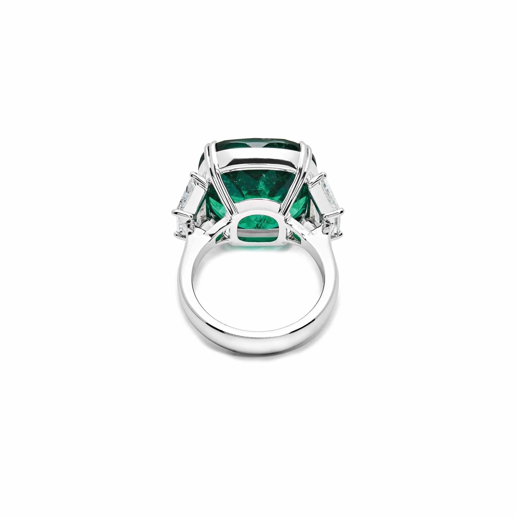 One-of-a-Kind Cushion-Cut Emerald Ring With Diamonds