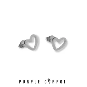 Open Heart Stud Earrings