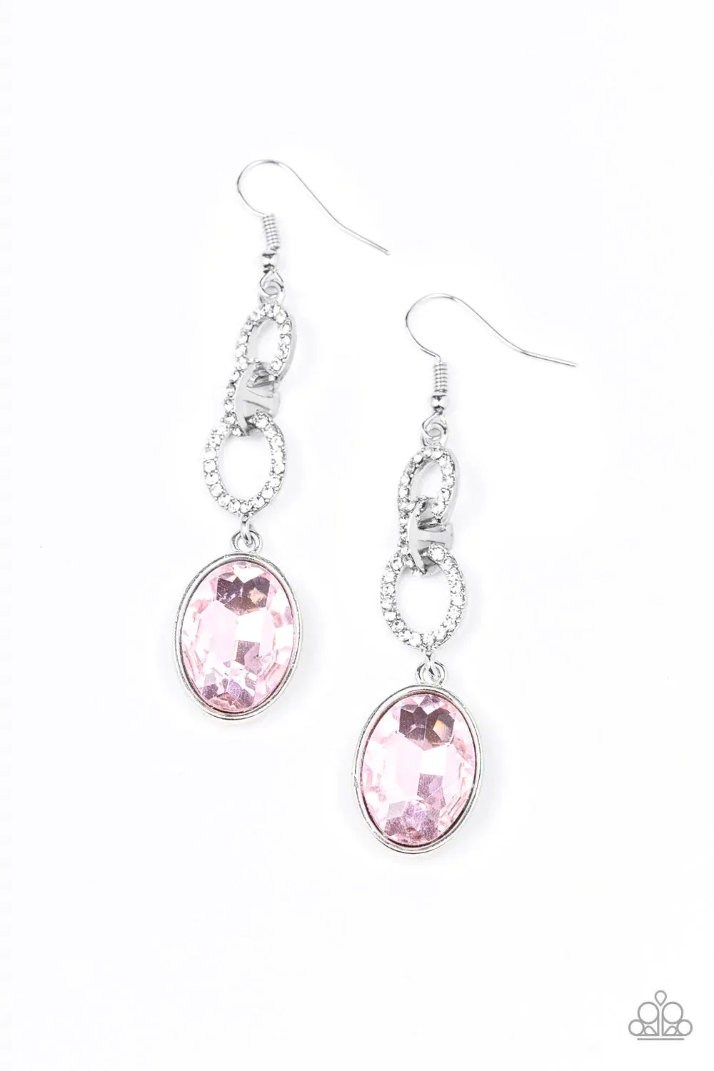 Paparazzi Earring ~ Extra Ice Queen - Pink